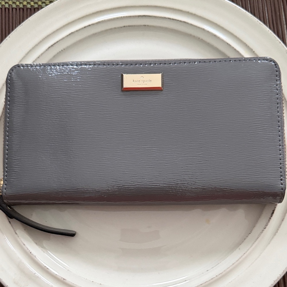 Kate Spade Charcoal Wallet with Gold Accent